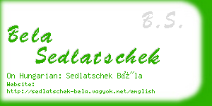 bela sedlatschek business card